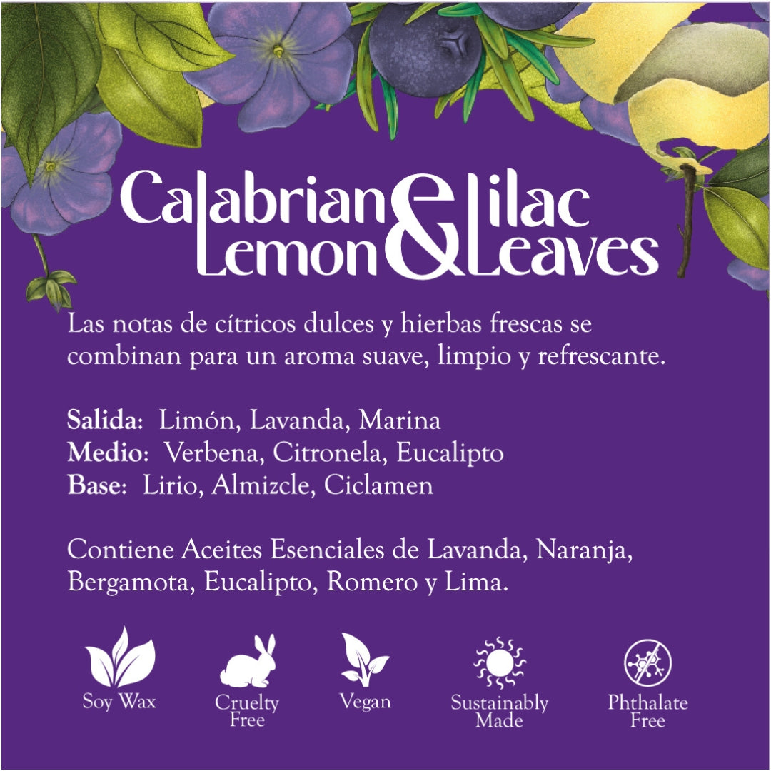 Vela Limón de Calabria & Hojas de Lila: Frescura Natural