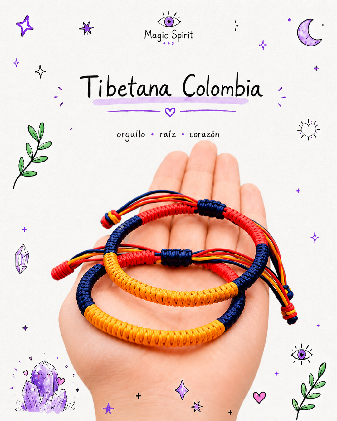 Pulsera Tibetana Colombia – Orgullo, Raíz y Corazón